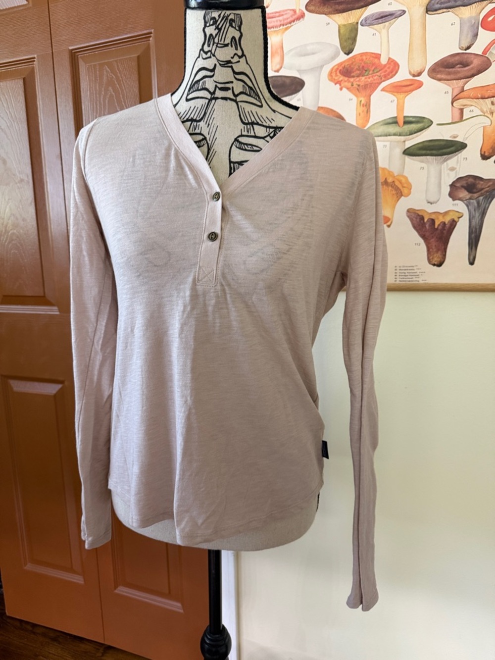 Patagonia Light Pink Long-Sleeve Henley Top